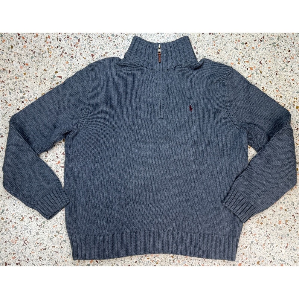 Polo by Ralph Lauren‎ Vtg Exclusive of Decoration 1/4 Zip Men's Sweater Size XL